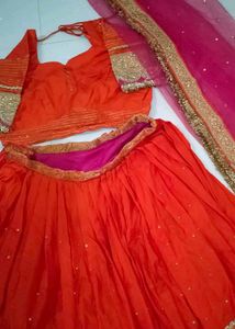 Orange Lehenga Choli Set