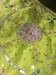 Parrot Green Dupatta For Half Saree