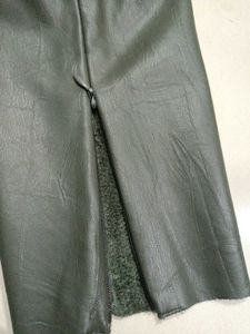 Zara Olive Leather Pant New With Tag 28 30