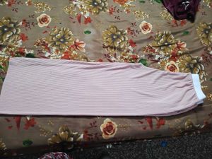 Pink Wide Leg Ribbed Pants