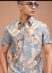 HIGHLANDER Men Green & Beige Slim FitPrintedCasua