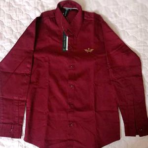 Burgundy &amp;Black Cotton Shirt (COMBO)- New with Tag