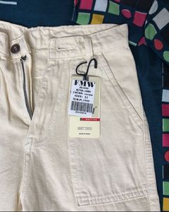 Beige Wide Leg Cargo Pants