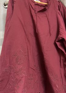 Burgundy Embroidered Blouse