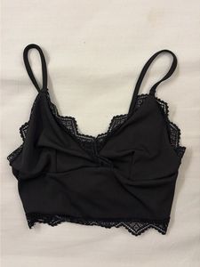 Black Lace Trim Cami Top| Savana