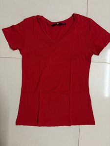Red V-Neck T-Shirt