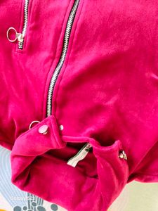 Cherry Red 🍒 Velour Biker Jacket ♥️