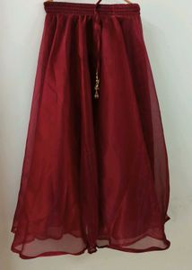 Maroon Bloom Ethnic Flare Skirt | The House of Ana