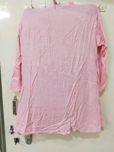 Peach Colour Shirt With Embroidery Flower Design
