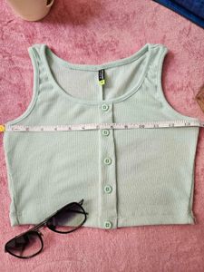 TOKYO TALKIES Mint Green Cropped Top
