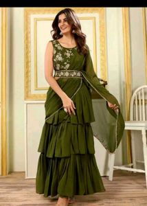 heavy georgette ready to wear saree