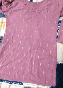 Light Purple Embroidery Tunic/Kurti