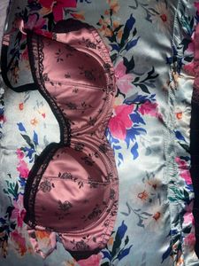 Satin Floral Bra