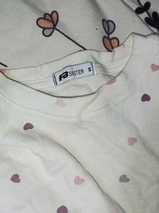 Cute Heart Print Tee