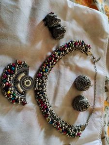 Silver Jhumka Earrings