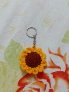 Crochet Sunflower Keychain