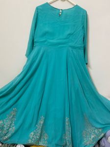 New Firozi Biba Anarkali Kurta Full Set