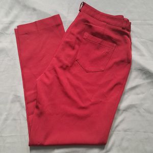 Straight Red Formal Pants| Trousers