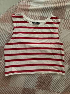 Red & White stripped top - S size