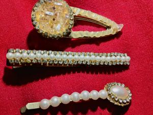 Pearl &amp; Rhinestone Hair Clip Set❤️