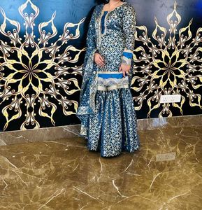 Elegant Blue Sharara Suit