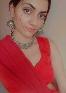 Elegant Red Organza lehnga With Stitched Blouse