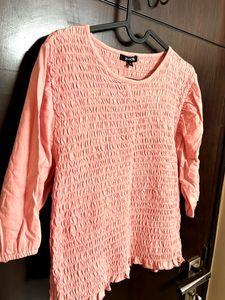 Peach Textured Top