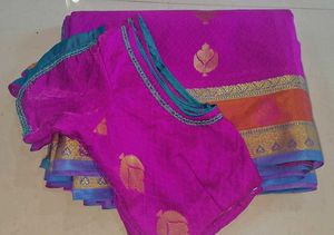 Elegant Purple & Blue Saree