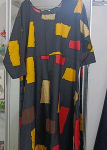 Creape Black Colour Kurti With Multicolour Print
