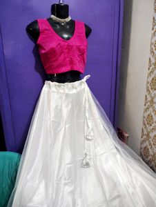 Party Wear  Lehenga  with Pink Blouse Dupatta