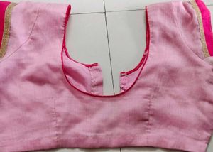 Pink Stiched Saree Blouse