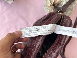 Zara Faux Croc Shoulder Bag