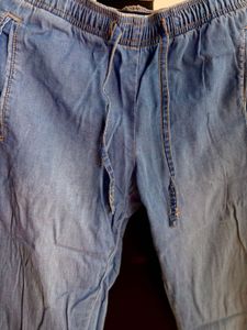 American Swan Blue Denim cuffed with draw strings
