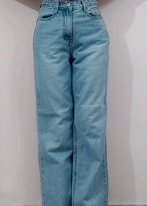Wide Led  High Waist Jeans