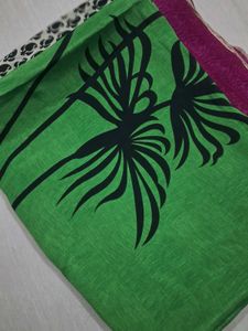 Green Printed Saree