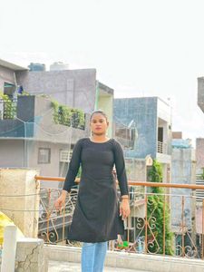 Black Colour Straight Kurti For Girls