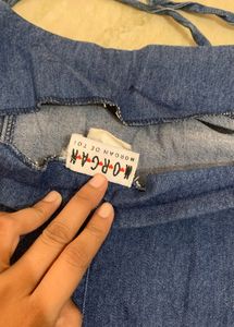 Denim Halter Neck Dress(XS/S)
