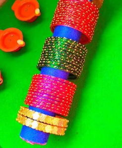 Lakshmi kasullu Bangles with glass bangle
