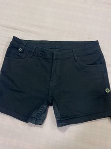 Black Denim Shorts