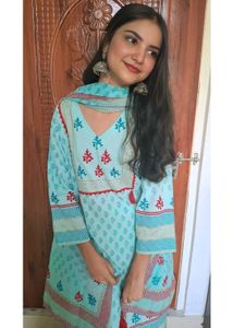 New Light Blue Kurta Set  🌼