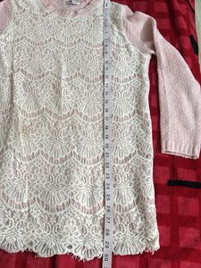 Pink Lace Sweater Top