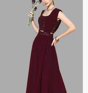 Elegant Maroon Maxi Dress