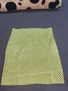 Green Polka Dot Mini Skirt