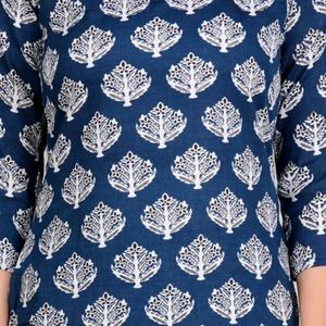 Printed Blue Tunic Top