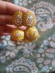 Golden Jhumka Earrings
