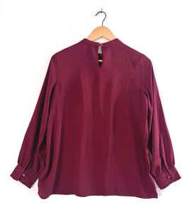 [Wine Red Full Sleeve Top (Women)] Length 27 No fl