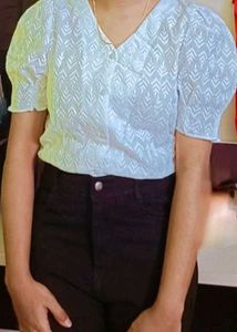 Casual Short Sleeve SolidWomen White Top