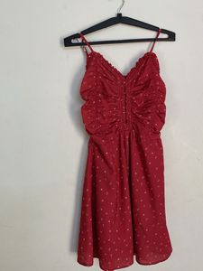 Red Print Ruffle Dress