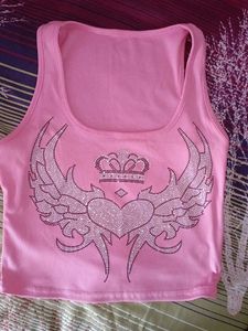 Pink Crown Wings Tank Top