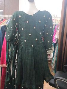 HEAVY WORKED A-LINE KURTI WITH PANT AND DUPATT
